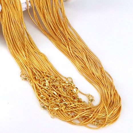 18k Gold Chain Snake Chain Necklace Simple Copper Chain Accessories NHWEI649007's discount tags