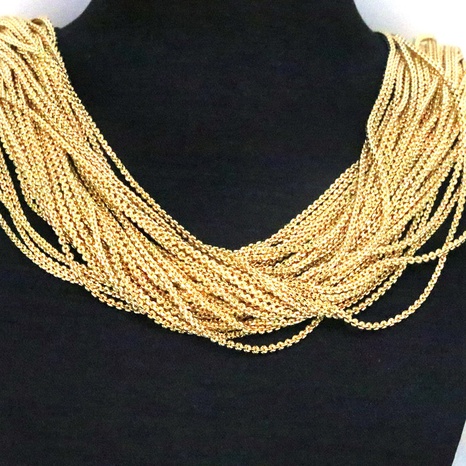18k Gold Round Chain Necklace Jewelry Simple 45cm Copper Chain NHWEI649012's discount tags