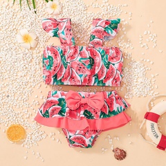 Kinder neue Baby Mädchen Sommer Schwimmkleidung rosa Wassermelone Anzug Bikini zweiteilig