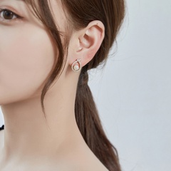 fashion full micro-inlaid zircon water drop copper earrings wholesale