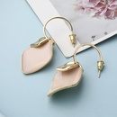Simple classic geometric glossy light pink opal copper earringspicture9