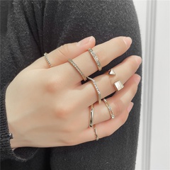 wholesale metal chain joint ring set 8 sets of creative geometric twist rings