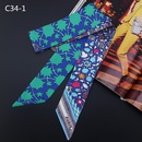 new ethnic style tied bag handle silk scarf small ribbon slender narrow scarfpicture4