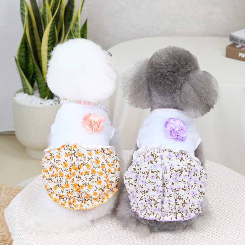 fashion pet clothing cute floral dress pet skirt