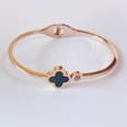 fashion new titanium steel plated 18k gold fourleaf clover diamond simple braceletpicture11