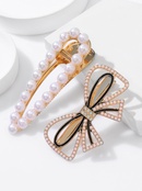 Classic Fashion Pearl Bow 2 Piece Hair Clip Setpicture9