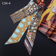new ethnic style tied bag handle silk scarf small ribbon slender narrow scarfpicture10