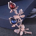 Korean fashion simple tulip ladies alloy color diamond broochpicture4