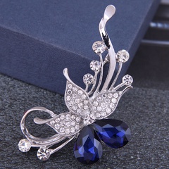 Korean fashion simple bright butterfly ladies alloy diamond brooch