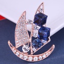 Korean fashion simple bright sailing ladies alloy diamond broochpicture3