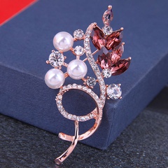 Broche en alliage de dames de perle de diamant flash simple de mode coréenne