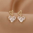 Korean heart earrings womens heart diamond large drop earringspicture8