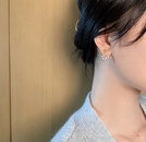 Korean heart earrings womens heart diamond large drop earringspicture10