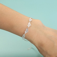Bijoux de main de conception simple élément d'amour bijoux de bracelet lumineux bleu ciel