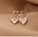 Korean heart earrings womens heart diamond large drop earringspicture12