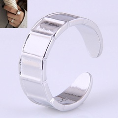 Korean style fashion simple square indentation open copper ring