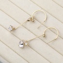 Simple fashion cshaped copper zircon bows asymmetrical earringspicture13