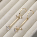 Simple fashion cshaped copper zircon bows asymmetrical earringspicture14