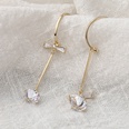 Simple fashion cshaped copper zircon bows asymmetrical earringspicture15