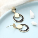 Classic fashion contrast color double circles copper earringspicture8