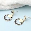 Classic fashion contrast color double circles copper earringspicture10