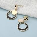 Classic fashion contrast color double circles copper earringspicture12