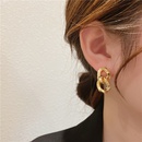 Korean womens autumn and winter geometric interlock alloy earringspicture15