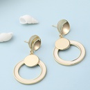 simple golden glossy double solid circles copper earringspicture9