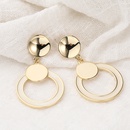 simple golden glossy double solid circles copper earringspicture11