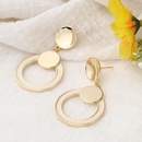 simple golden glossy double solid circles copper earringspicture12