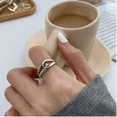 fashion retro simple knotted hollow open copper ringpicture3