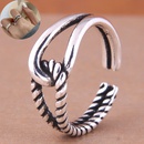 fashion retro simple knotted hollow open copper ringpicture5
