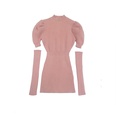 Fashion new cute solid color puff sleeve slim bottoming dresspicture18