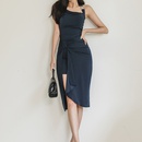 spring and summer new hanging neck slim fit slit fashion dresspicture6