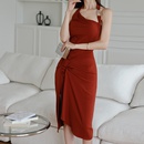 spring and summer new hanging neck slim fit slit fashion dresspicture8