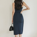 spring and summer new hanging neck slim fit slit fashion dresspicture9