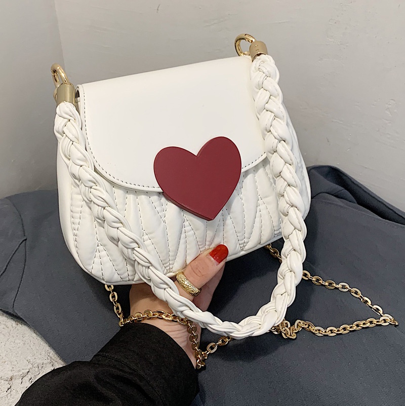 2022 new fashion heart buckle oneshoulder messenger small square bag 20166cm