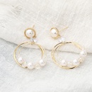 fashion multilayer circles copper inlaid pearl geometric earringspicture7