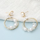 fashion multilayer circles copper inlaid pearl geometric earringspicture9