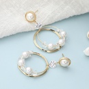 fashion multilayer circles copper inlaid pearl geometric earringspicture10
