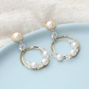 fashion multilayer circles copper inlaid pearl geometric earringspicture11
