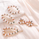4 Piece Pearl Color Rhinestone Gold Hair Clip Set for Womenpicture5