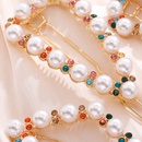 4 Piece Pearl Color Rhinestone Gold Hair Clip Set for Womenpicture8
