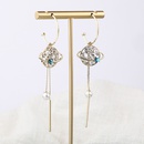 fashion geometric hollow planet copper inlaid zircon pearl earringspicture9
