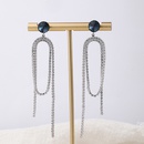 fashion geometric copper zircon long chain drop earringspicture12