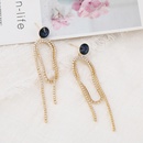 fashion geometric copper zircon long chain drop earringspicture13