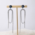 fashion geometric copper zircon long chain drop earringspicture15