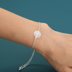 Mode nouveau bijoux arbre de vie élément bleu ciel lumineux argent extensible bracelet réglable bijoux