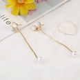 Simple opal bows long pearl copper drop earringspicture13