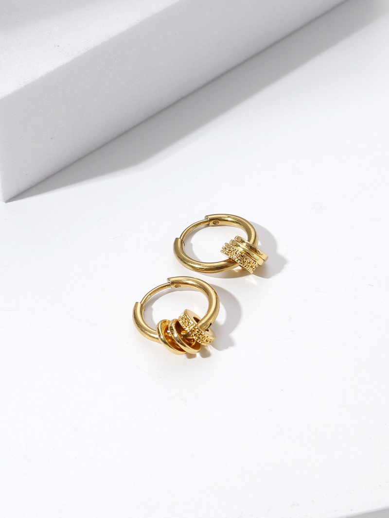 Fashion stainless steel 18K gold plated earrings